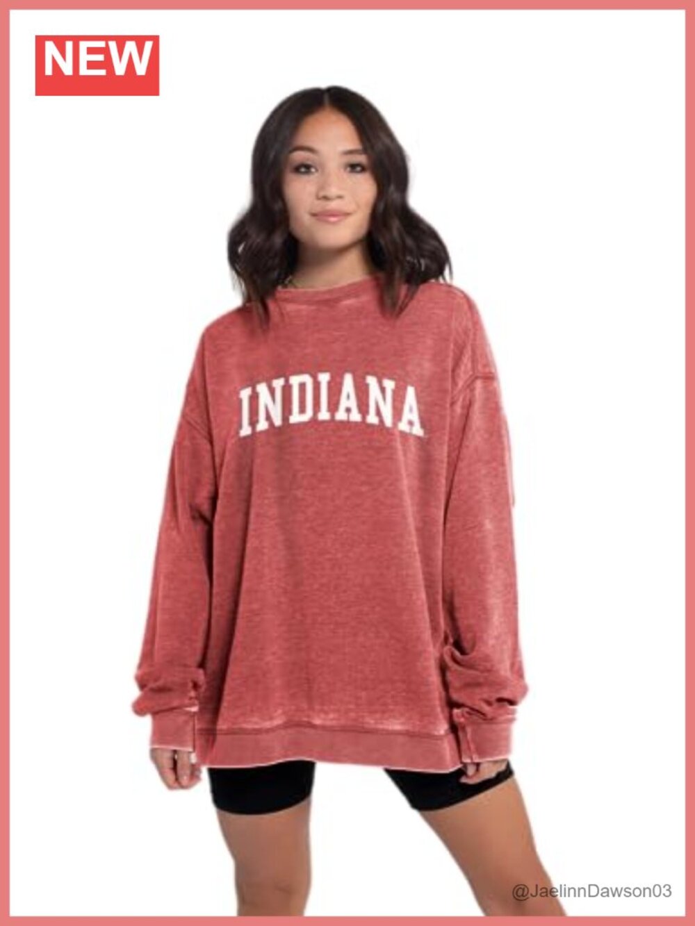 NCAA Oversized Crewneck Sweatshirt Cotton Poly Burnout Wash Pullover